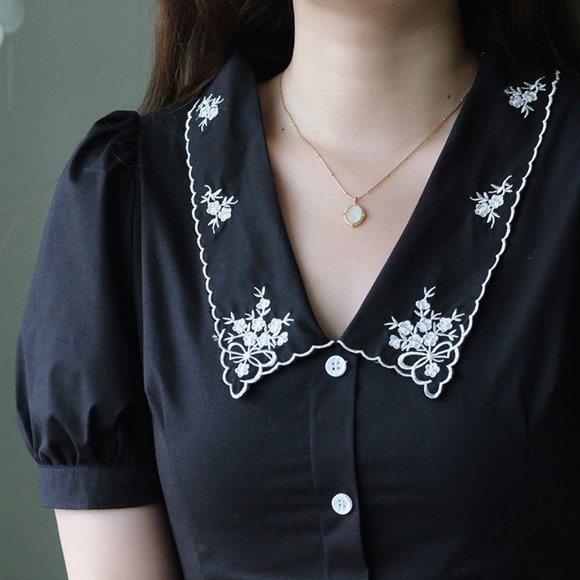 NEW 18K Gold Plated Mother Of Pearl Oval Necklace - Picture 2 of 8